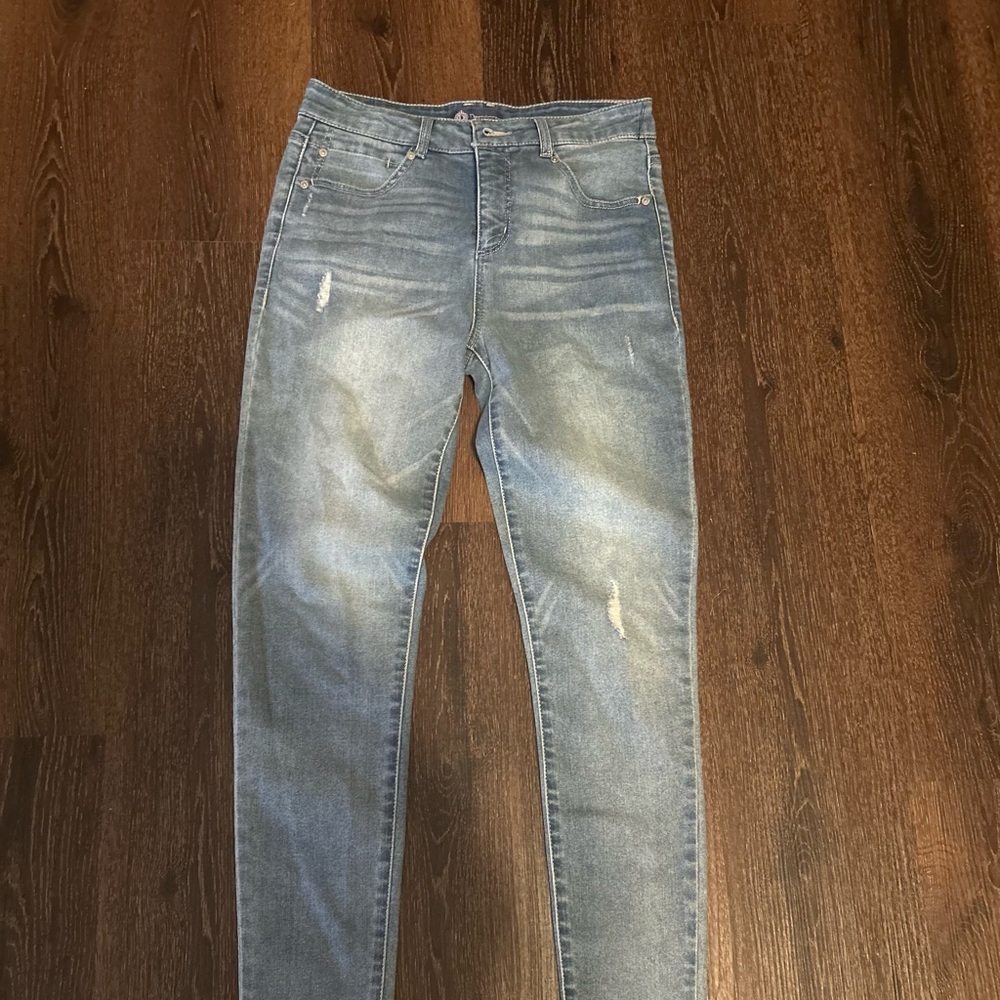 Democracy Blue Skinny Jeans with Vintage Fade